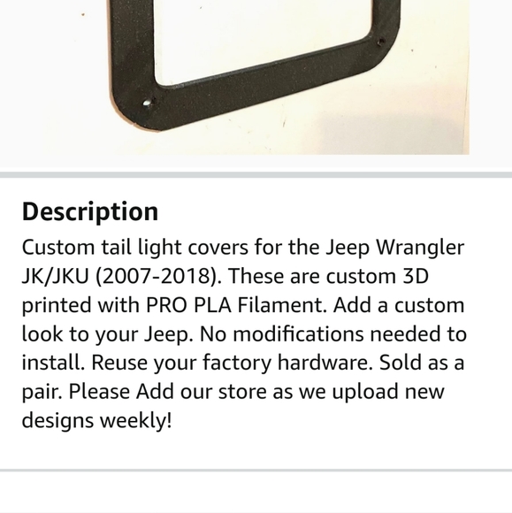 Pair Custom Fox Tailight Covers for Jeep Wrangler - Picture 3 of 3